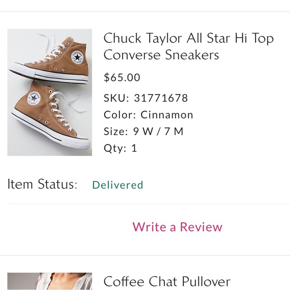 Converse High Tops Free People 9 Cinnamon